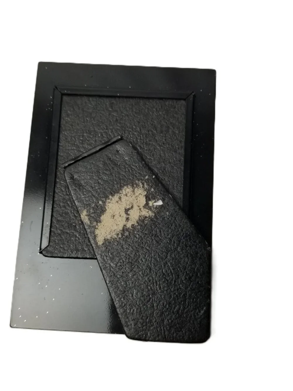 Dollar Sign Picture Frame Black Gold Glitter 2.75x2 Photo Tabletop Decor